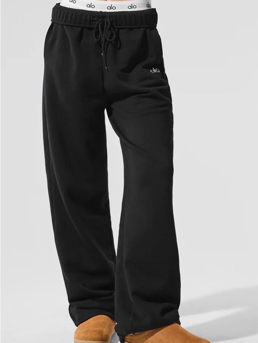 ALO Yoga Wide-Leg Black XXS Women’s Sweatpants